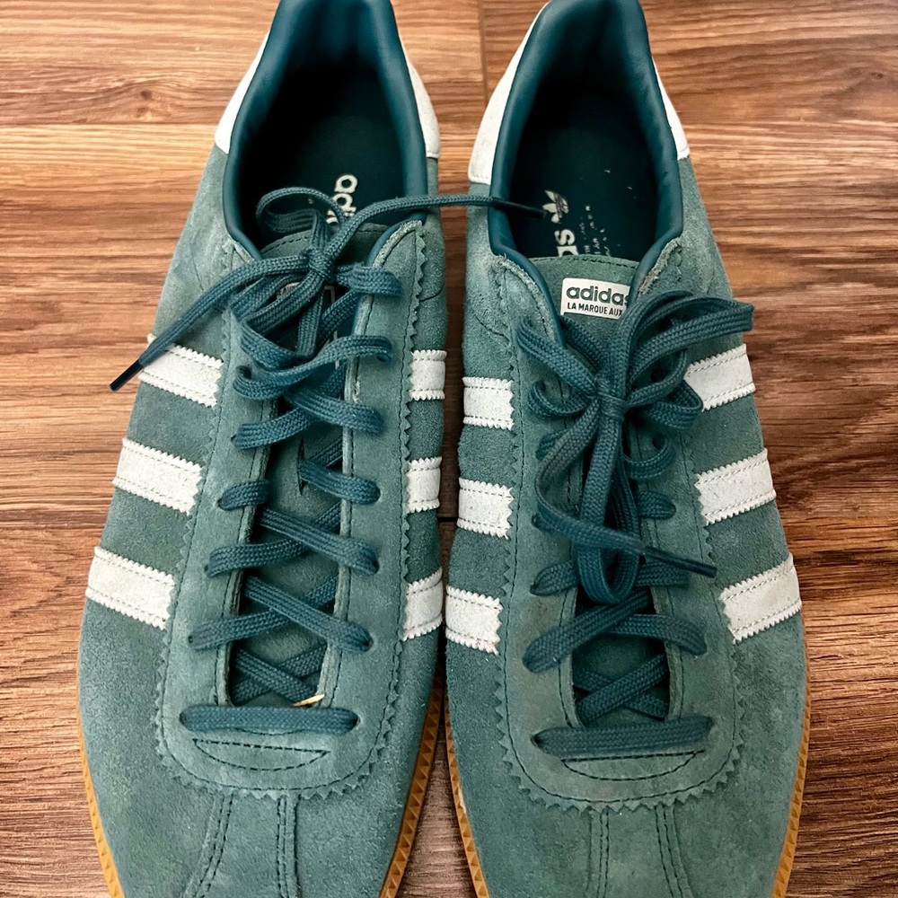 Adidas Men's Teal and White Sneakers